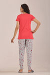 Sweet Moon Knit Cotton Pyjama Set - Lightgrey Lightpeach — thumbnail 2